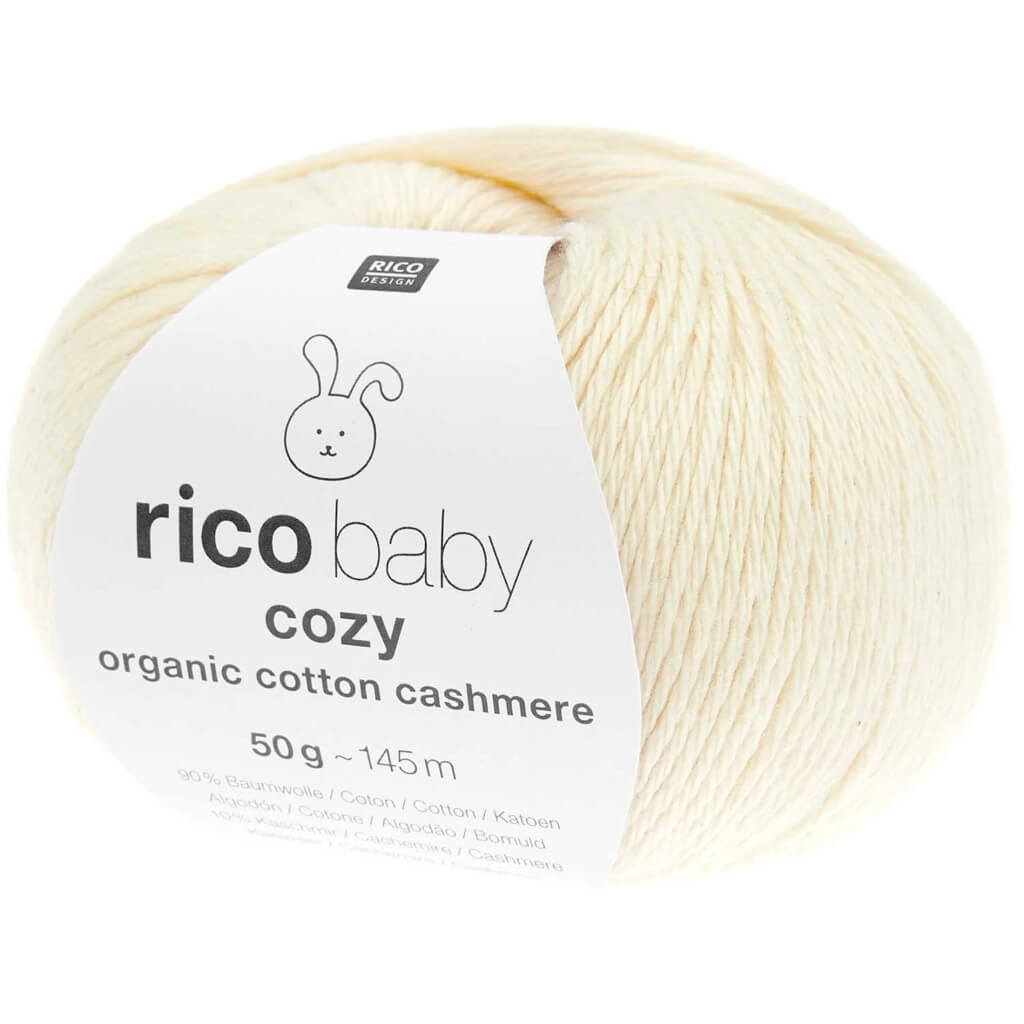 Rico Design Baby Cozy Organic Cotton Cashmere, Farbe 001 Creme – Baumwolle und Kaschmir bei Lieblingsgarn