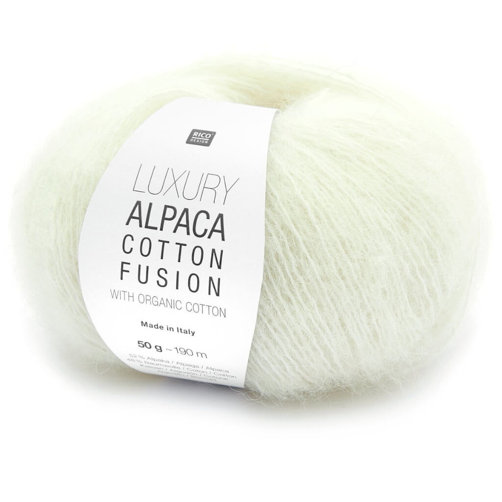 Rico Design Luxury Alpaca Cotton Fusion, Farbe 001 Creme – Alpaka und Baumwolle bei Lieblingsgarn