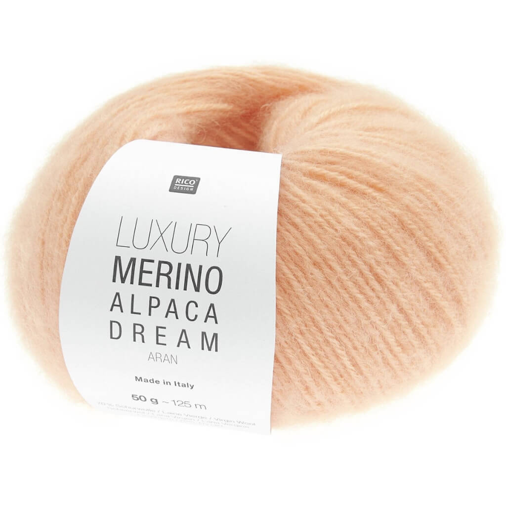 Rico Design Luxury Merino Alpaca Dream aran, Farbe 002 Apricot – Alpaka und Schurwolle bei Lieblingsgarn