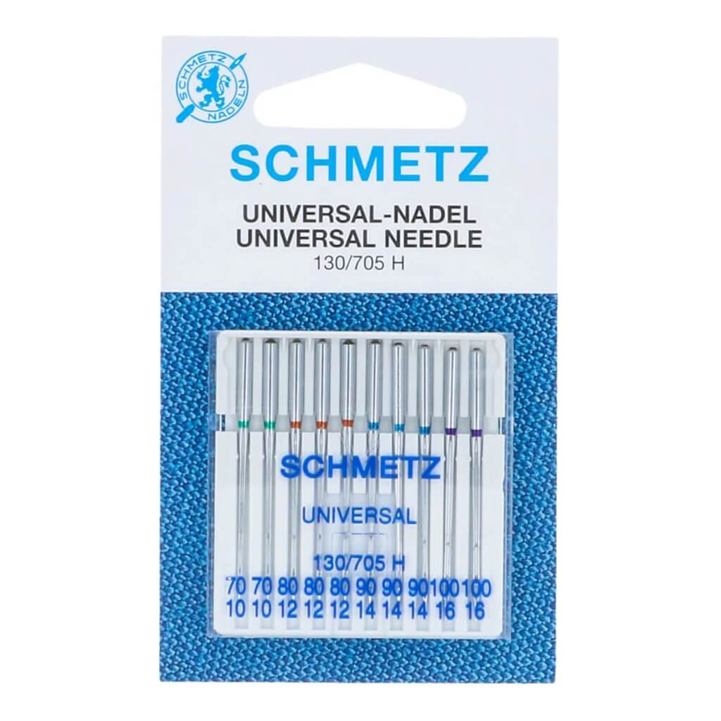 Schmetz 130/705 H Universal Nadeln - 10-er Set, Farbe Sortiert 70/10 100/16 – Metall bei Lieblingsgarn