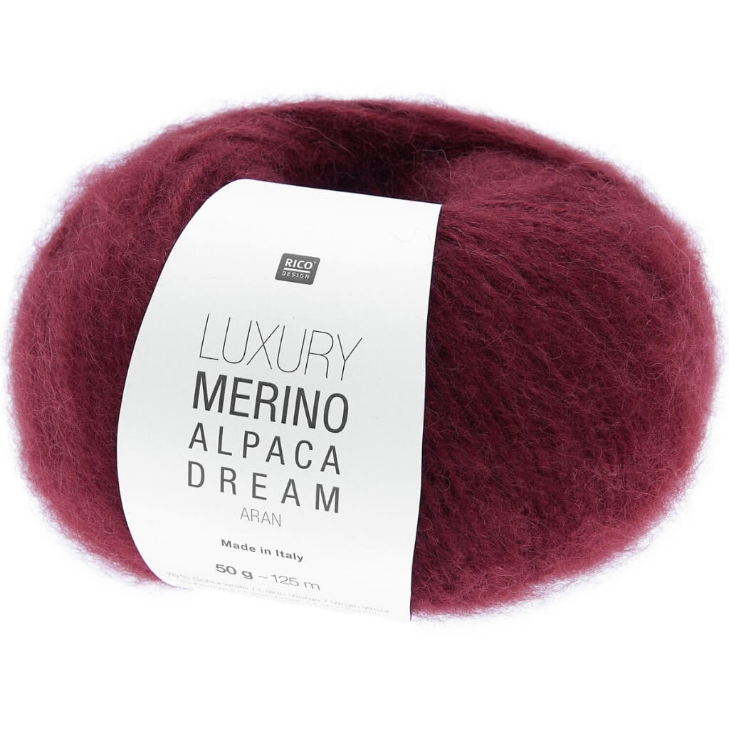 Rico Design Luxury Merino Alpaca Dream aran, Farbe 004 Bordeaux – Alpaka und Schurwolle bei Lieblingsgarn
