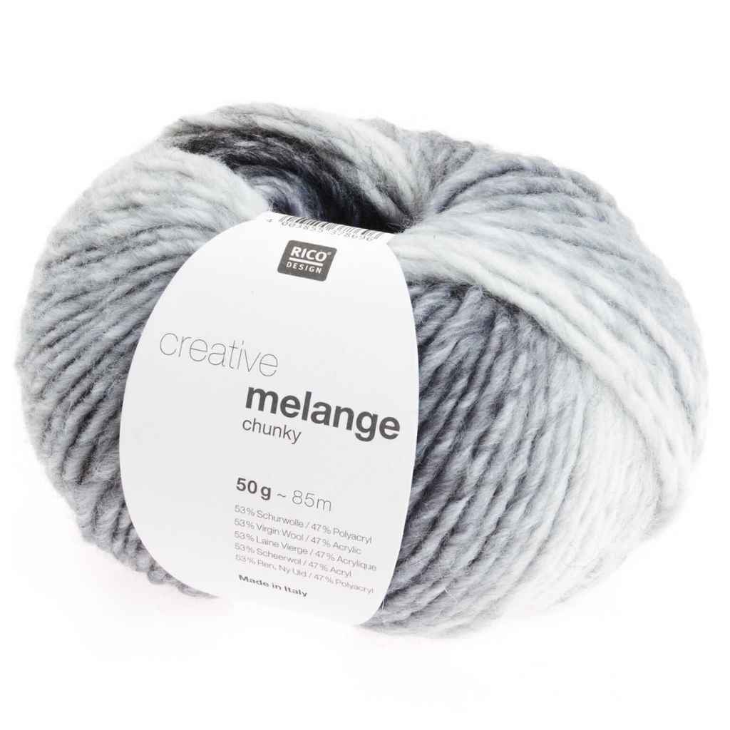 Rico Design Creative Melange Chunky 50g, Farbe Grau – Synthetik bei Lieblingsgarn