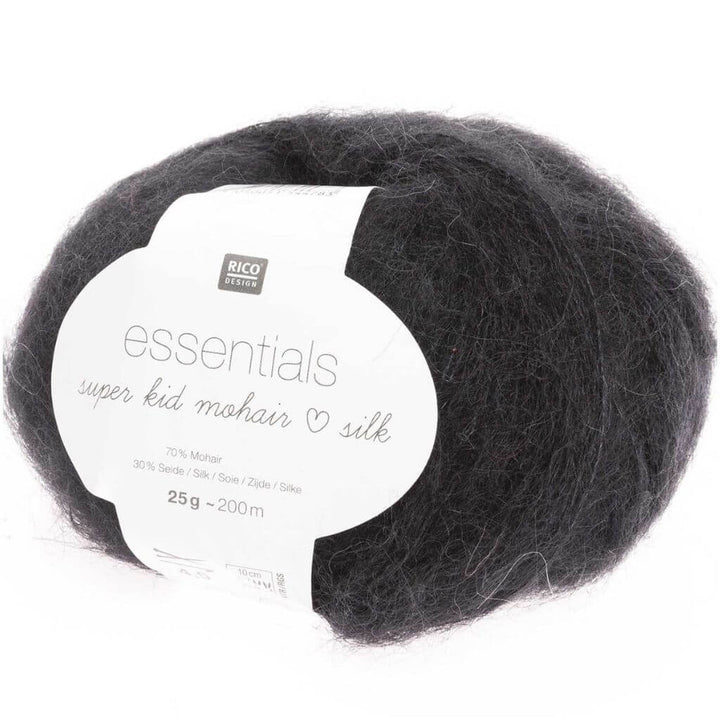 Rico Design Essentials Super Kid Mohair Loves Silk, Farbe 007 Schwarz – Mohair und Seide bei Lieblingsgarn