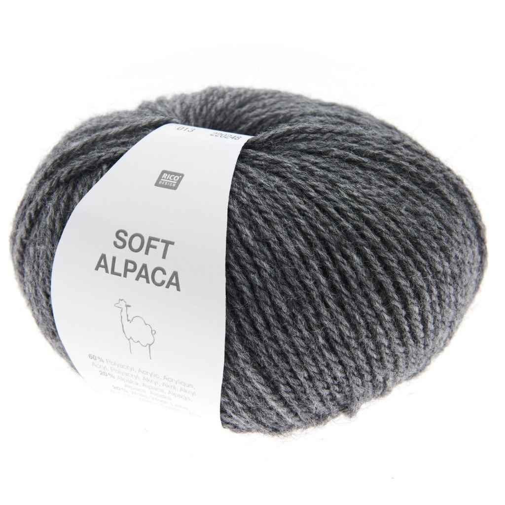 Rico Design Soft Alpaca, Farbe 013 Anthrazit – Alpaka, Schurwolle und Synthetik bei Lieblingsgarn