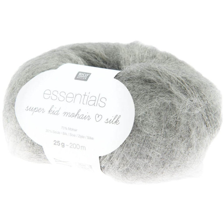 Rico Design Essentials Super Kid Mohair Loves Silk, Farbe 030 Hgrau Melange – Mohair und Seide bei Lieblingsgarn