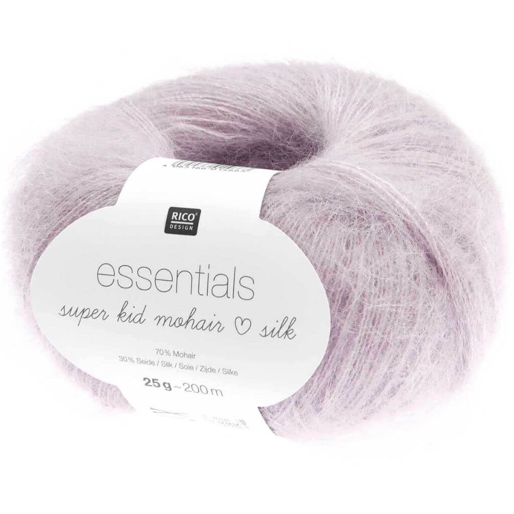 Rico Design Essentials Super Kid Mohair Loves Silk, Farbe 057 blasslila – Mohair und Seide bei Lieblingsgarn
