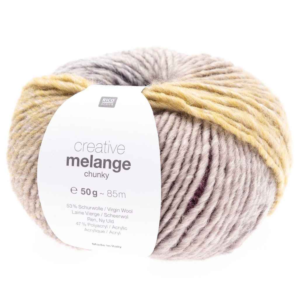 Rico Design Creative Melange Chunky 50g, Farbe Lila Gelb – Synthetik bei Lieblingsgarn