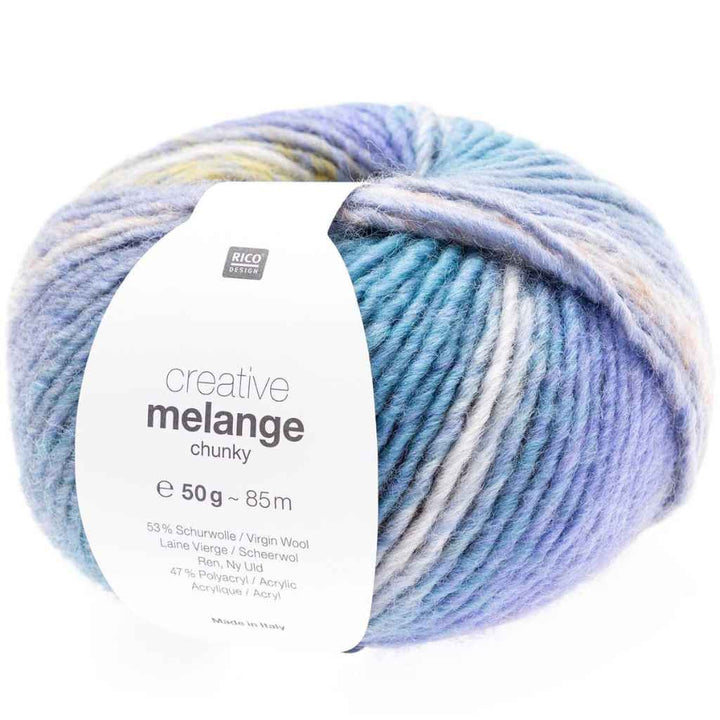 Rico Design Creative Melange Chunky 50g, Farbe Gelb Türkis – Synthetik bei Lieblingsgarn