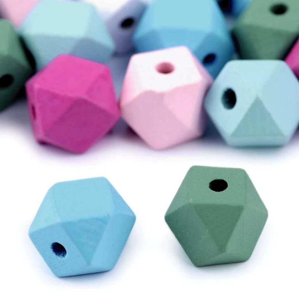 Stoklasa 10 Holzperlen eckig Pastell 15 x 20 mm bei bei bei bei bei Lieblingsgarn