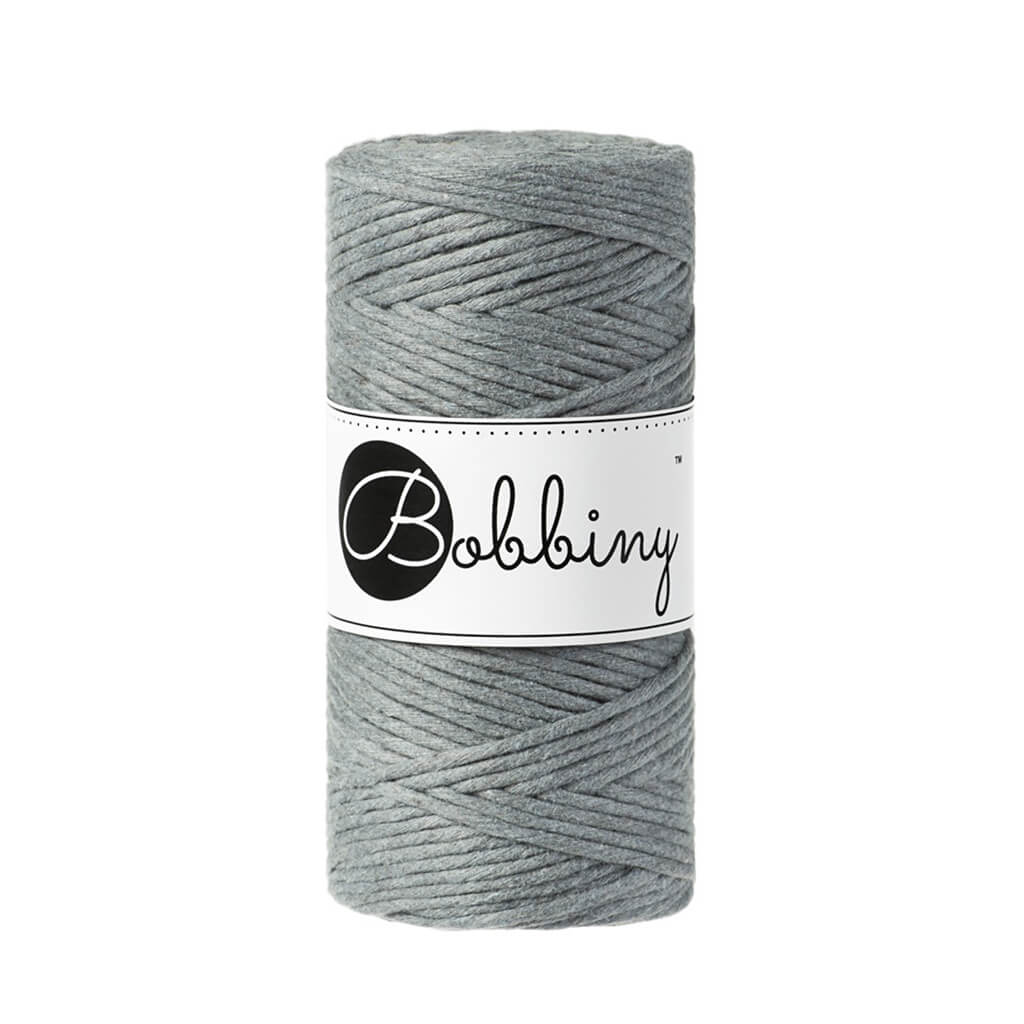 Bobbiny Makramee Garn 3mm, Farbe Steel – Baumwolle bei Lieblingsgarn