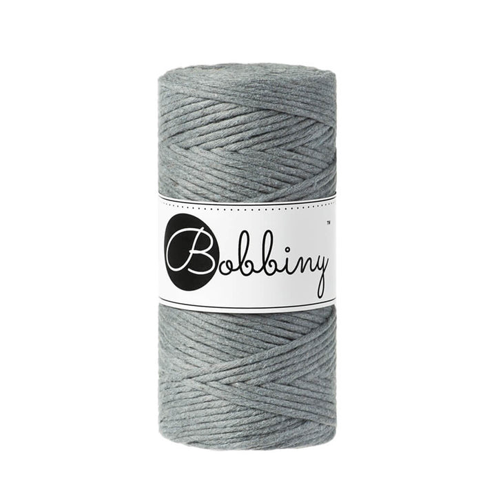 Bobbiny Makramee Garn 3mm, Farbe Steel – Baumwolle bei Lieblingsgarn