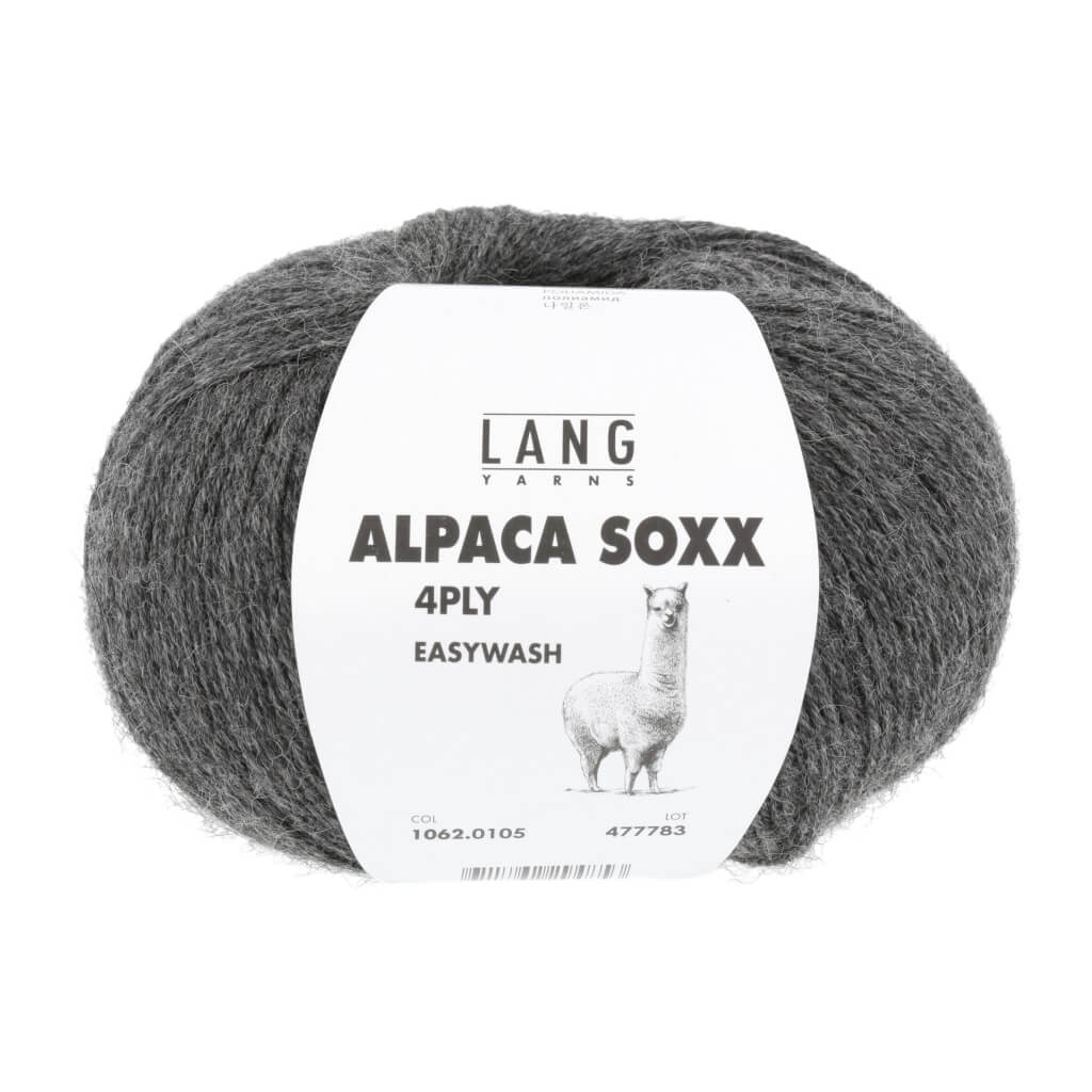 Lang Yarns 1062.0105 - Dunkelgrau Mélange Lang Yarns Alpaca Soxx 4-fach - 100g Lieblingsgarn
