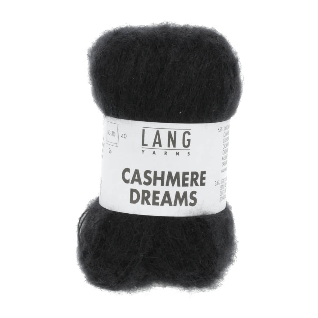 Lang Yarns Cashmere Dreams, Farbe Schwarz – Kaschmir und Seide bei Lieblingsgarn