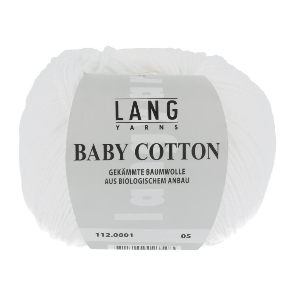 Lang Yarns Baby Cotton 50g, Farbe 112.0001 Weiss – Baumwolle bei Lieblingsgarn