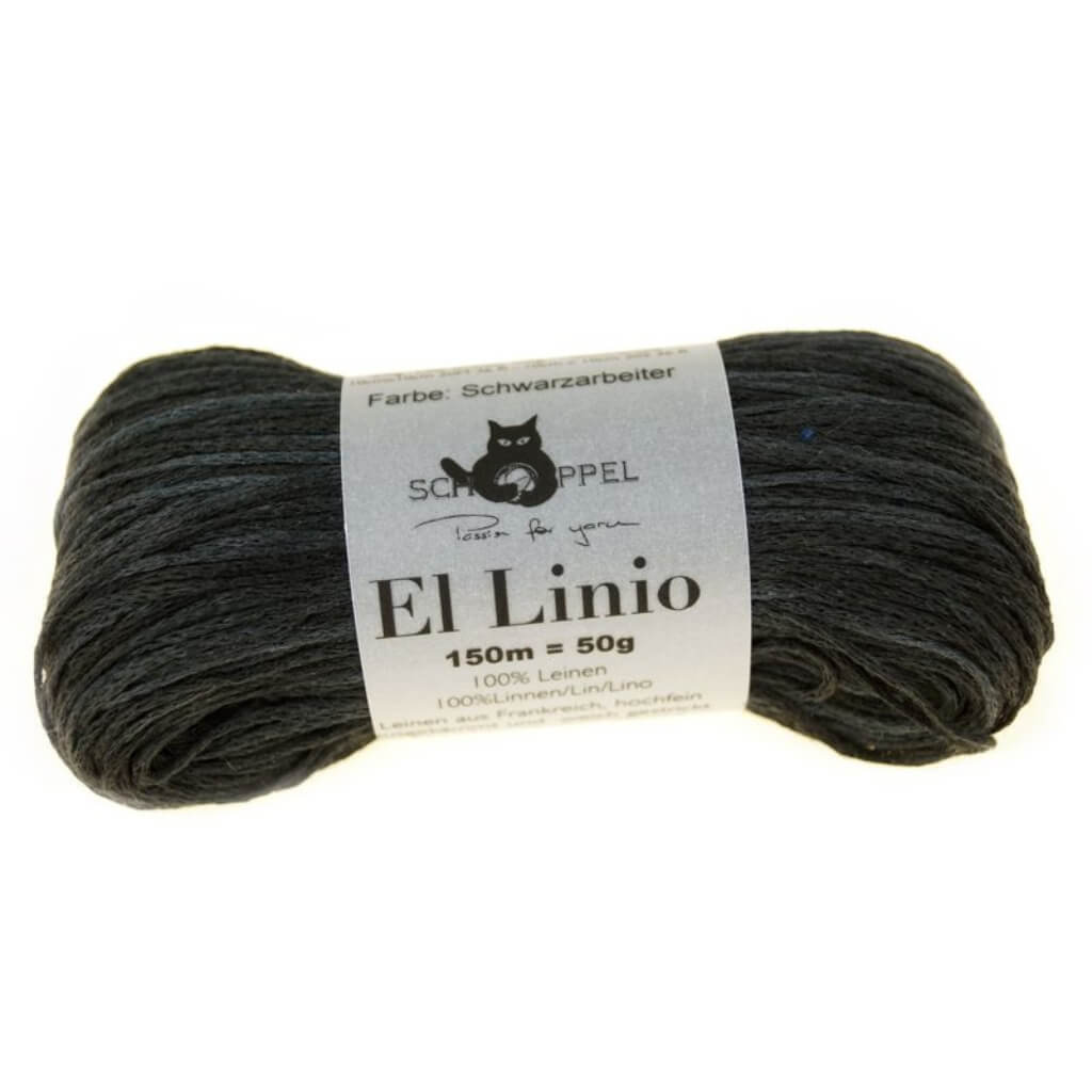 Schoppel Wolle El Linio, Farbe 2271 Schwarzarbeiter – Leinen bei Lieblingsgarn