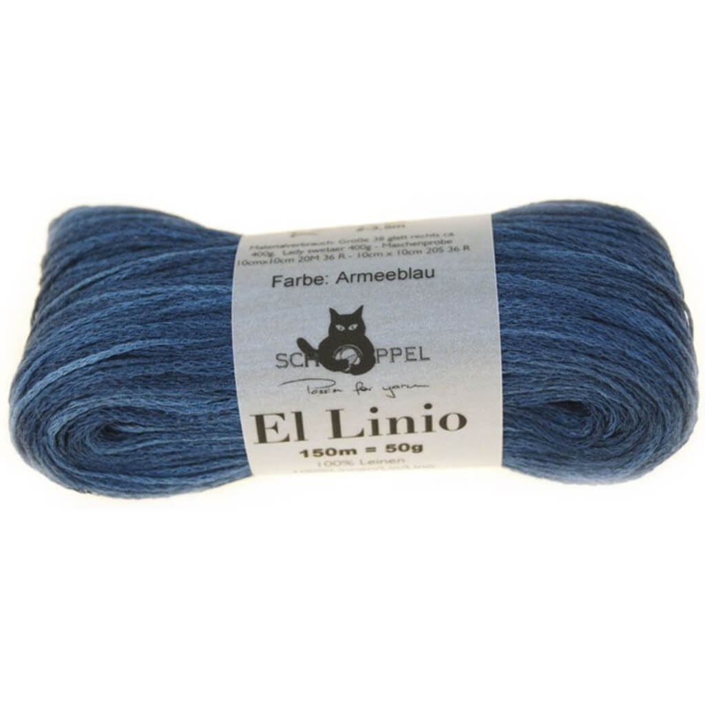 Schoppel Wolle El Linio, Farbe 2274 Armeeblau – Leinen bei Lieblingsgarn