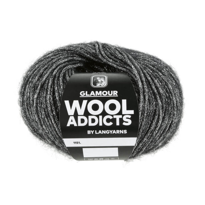Lang Yarns Wooladdicts Glamour, Farbe 004 black/silver – Merino, Mohair und Synthetik bei Lieblingsgarn