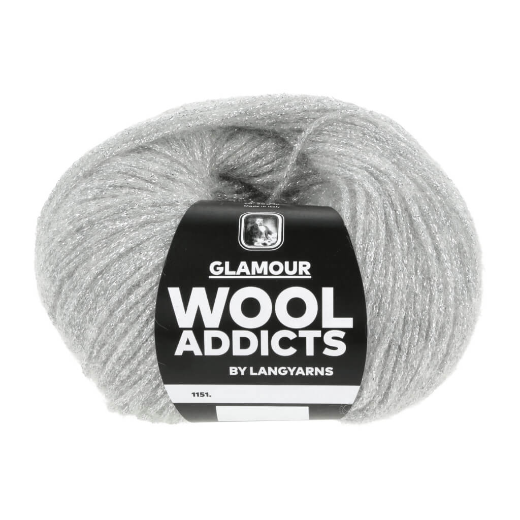 Lang Yarns Wooladdicts Glamour, Farbe 023 silver – Merino, Mohair und Synthetik bei Lieblingsgarn