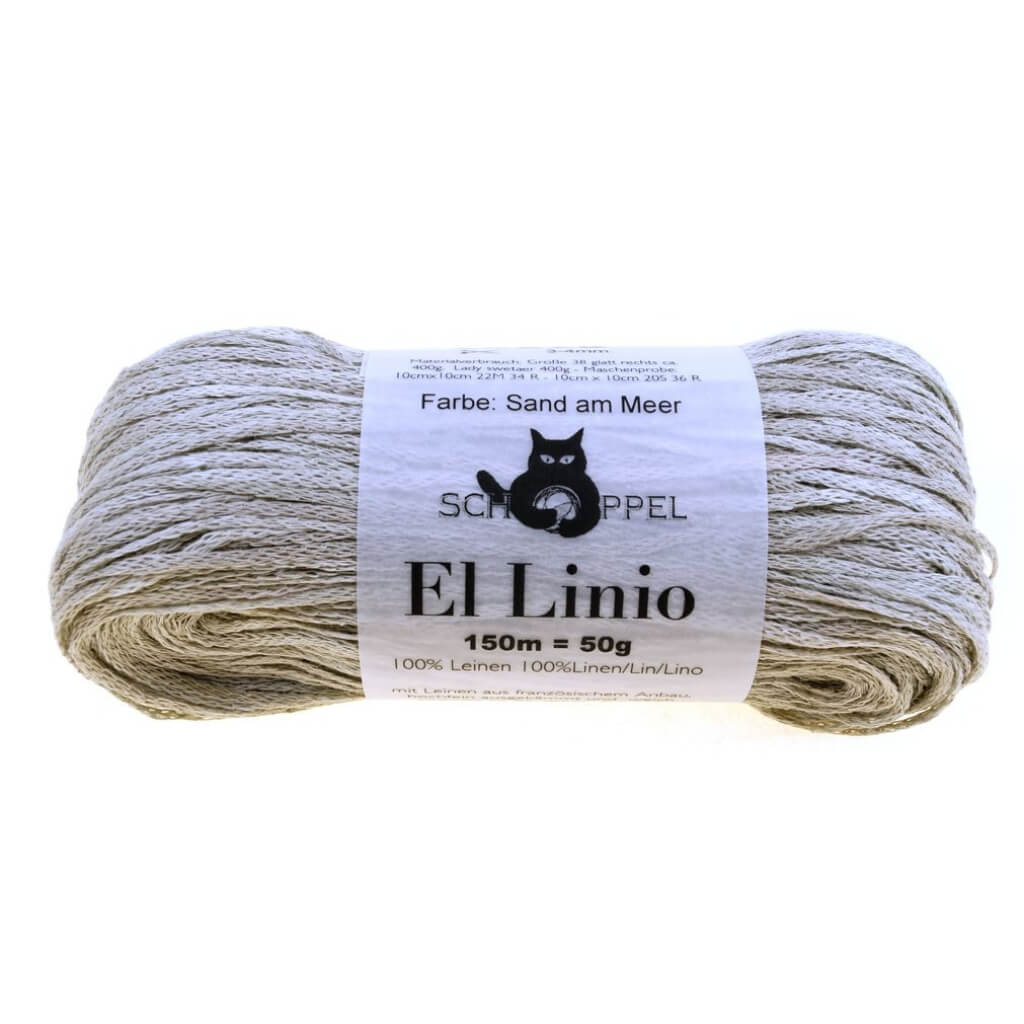 Schoppel Wolle El Linio, Farbe 2345 Sand am Meer – Leinen bei Lieblingsgarn