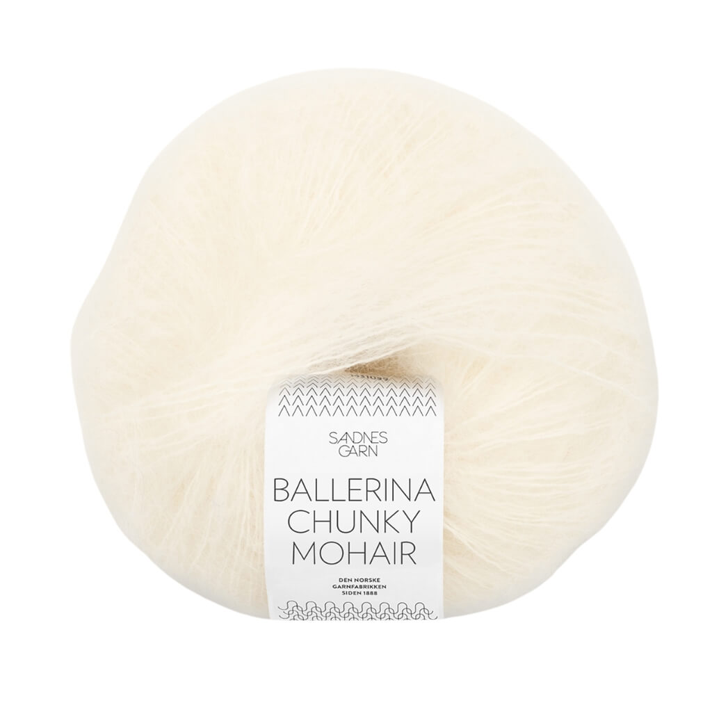 Sandnes Garn Ballerina Chunky Mohair, Farbe 1012 hvit – Mohair, Schurwolle und Synthetik bei Lieblingsgarn