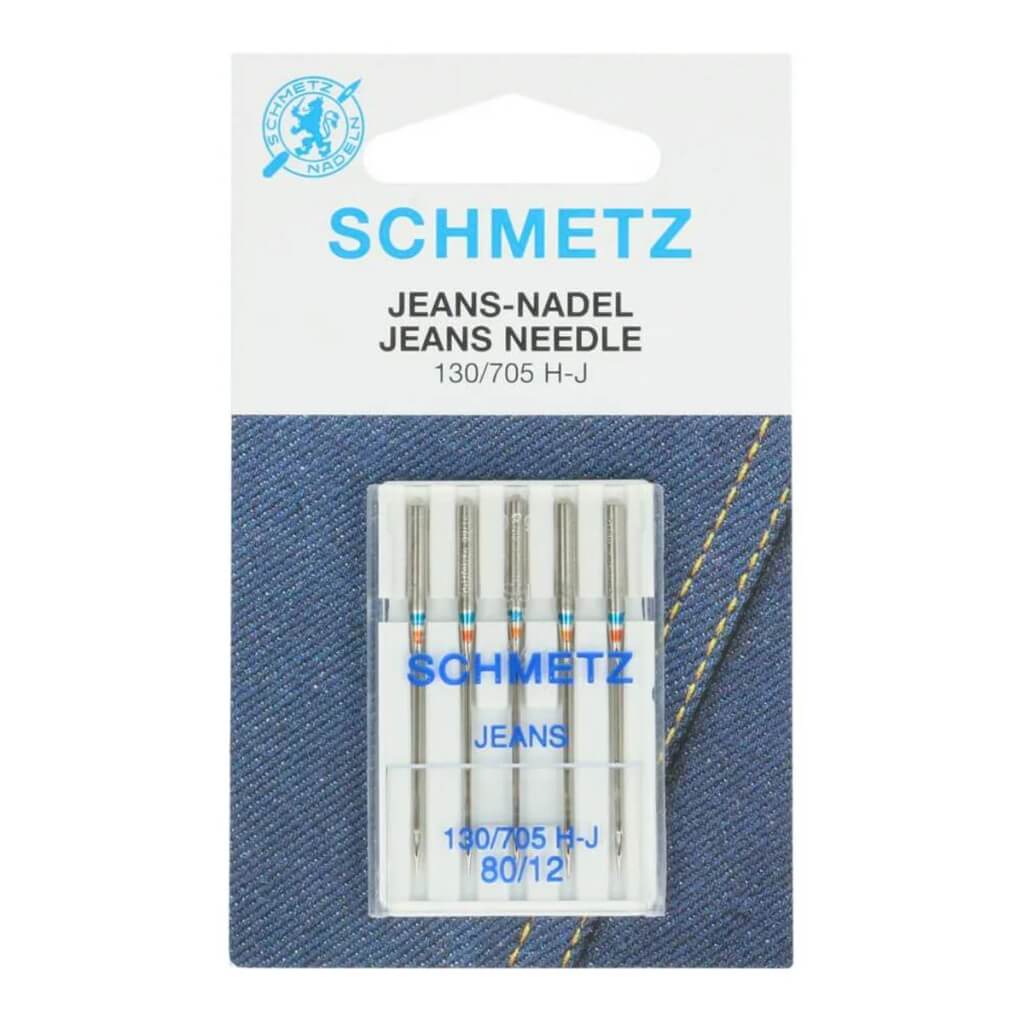 Schmetz 130/705 Jeans Nähmaschinennadeln, Farbe 80 – Metall bei Lieblingsgarn