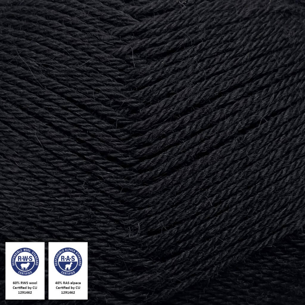 CaMaRose Lovfald, Farbe 1410 Sort – Alpaka und Merino bei Lieblingsgarn