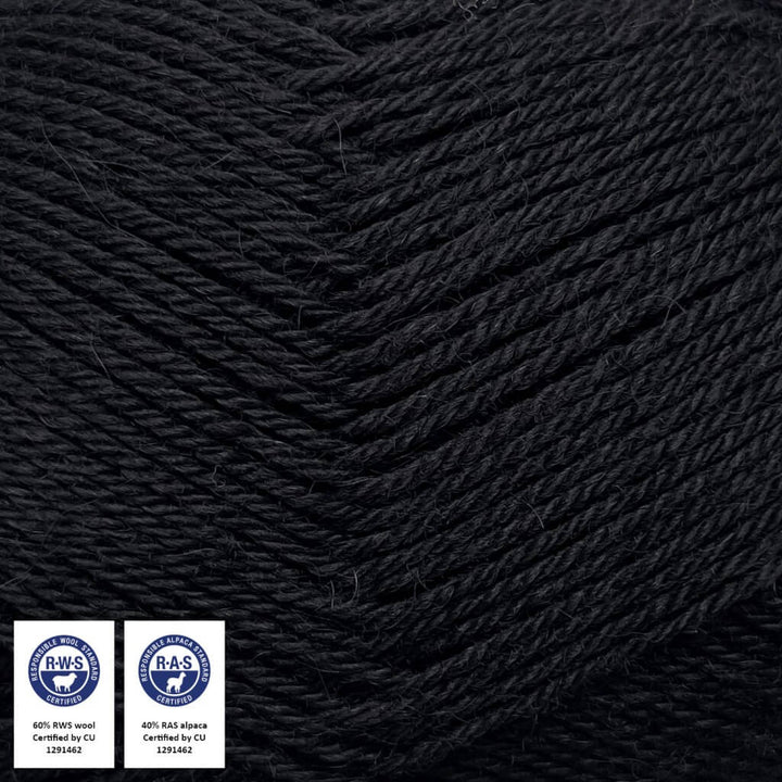 CaMaRose Lovfald, Farbe 1410 Sort – Alpaka und Merino bei Lieblingsgarn