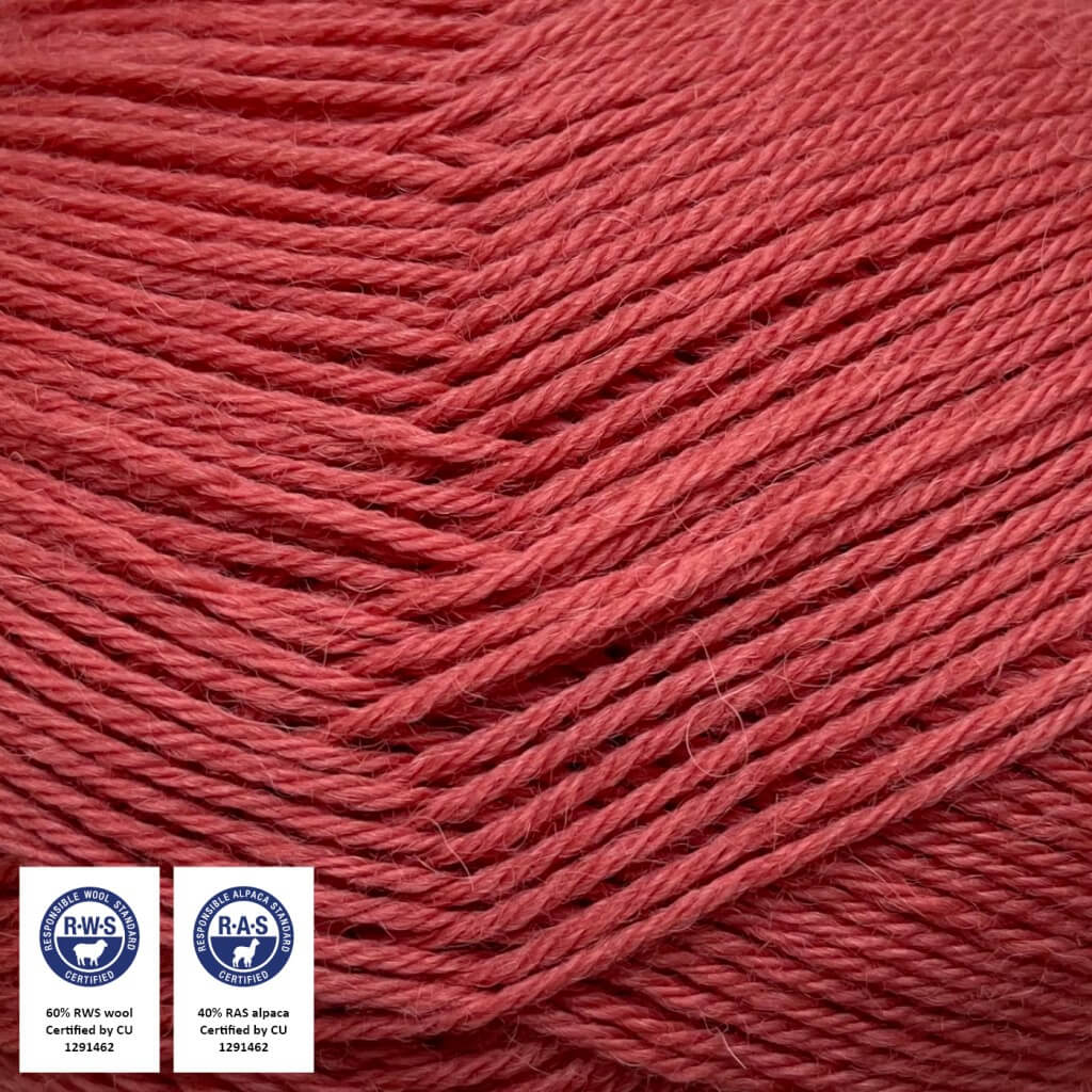 CaMaRose Lovfald, Farbe 1430 Mørk Koral – Alpaka und Merino bei Lieblingsgarn