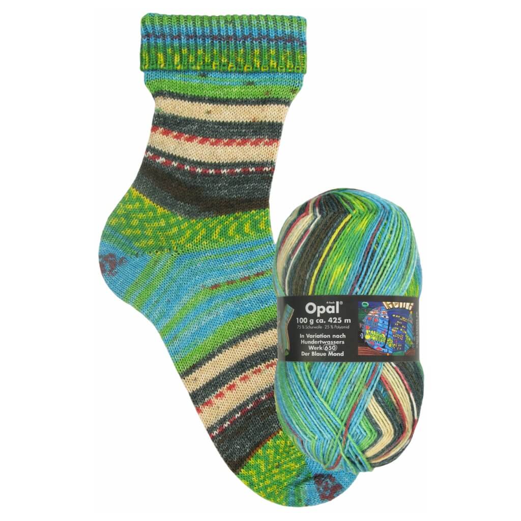 Opal 1432 - Der Blaue Mond Opal Hundertwasser I 100g Lieblingsgarn