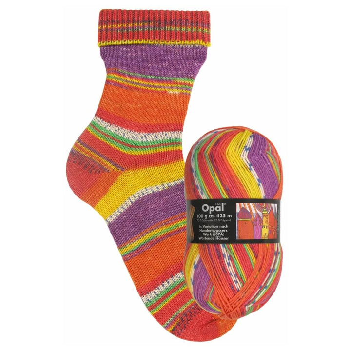 Opal 1434 - Wartende Häuser Opal Hundertwasser I 100g Lieblingsgarn