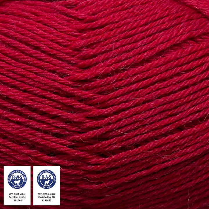 CaMaRose Lovfald, Farbe 1454 Rød – Alpaka und Merino bei Lieblingsgarn