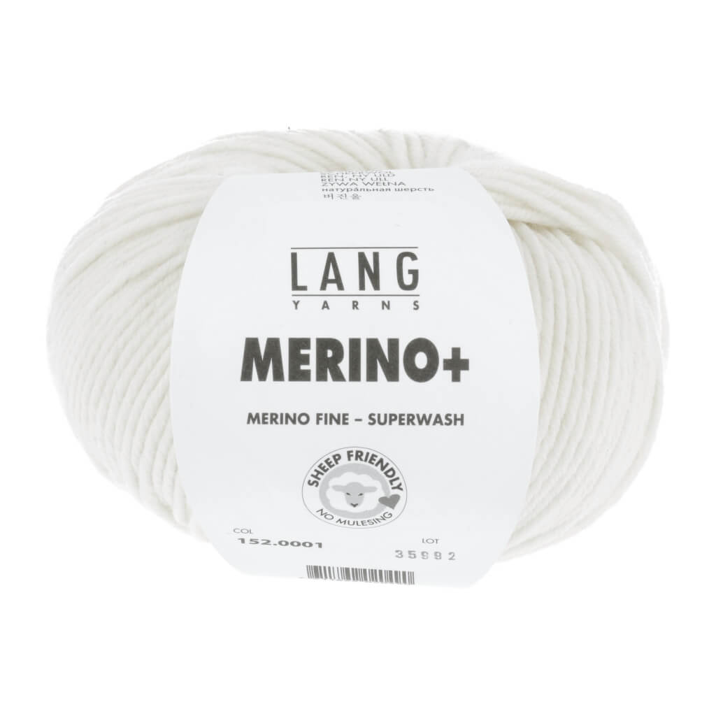 Lang Yarns Merino+ - 50g, Farbe 152.0001 Weiss – Merino und Schurwolle bei Lieblingsgarn