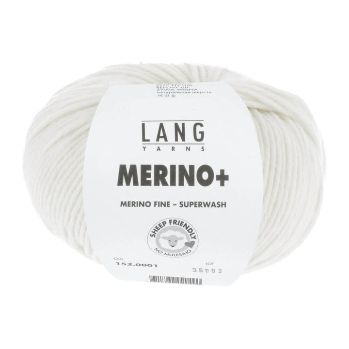 Lang Yarns Merino+ - 50g, Farbe 152.0001 Weiss – Merino und Schurwolle bei Lieblingsgarn