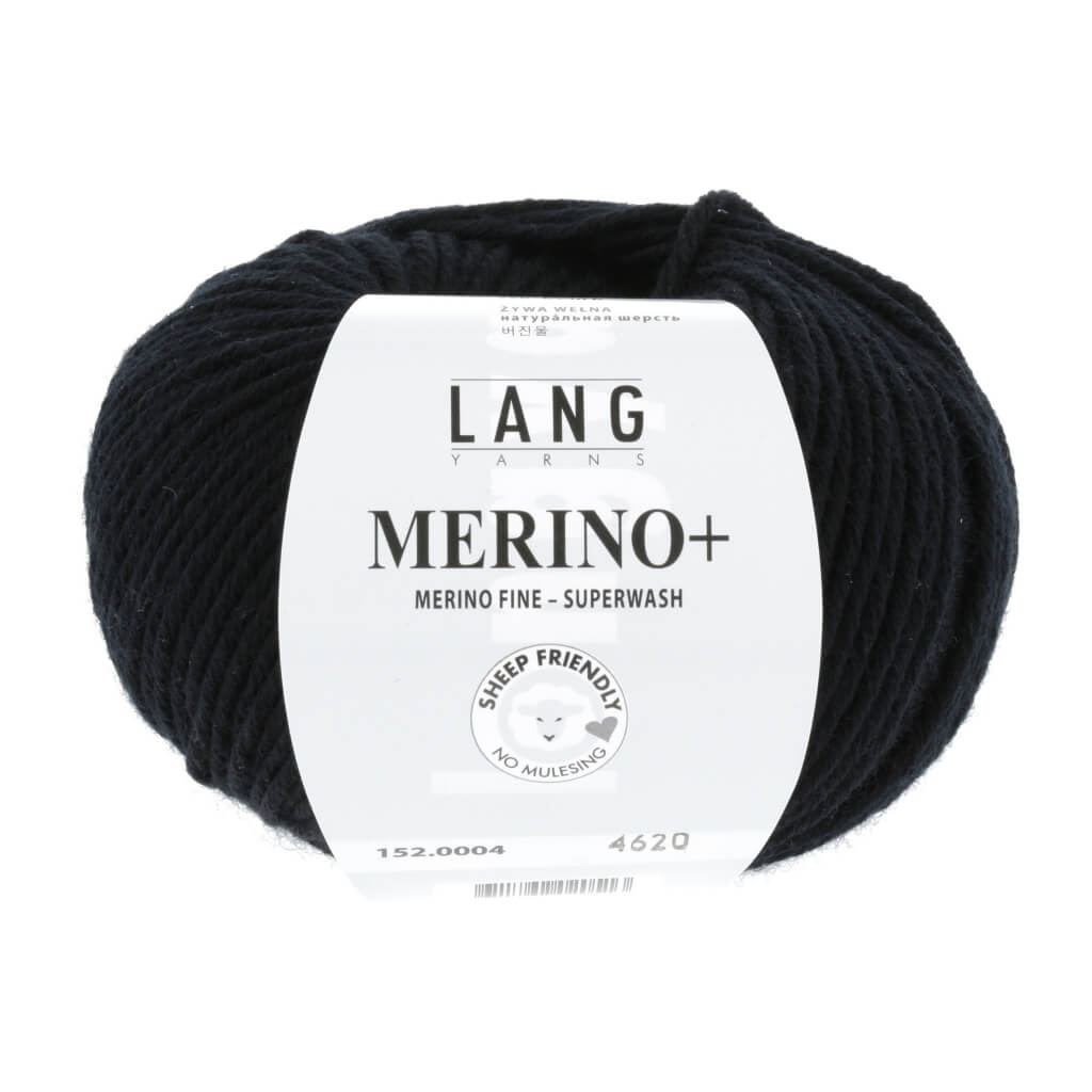 Lang Yarns Merino+ - 50g, Farbe 152.0004 Schwarz – Merino und Schurwolle bei Lieblingsgarn