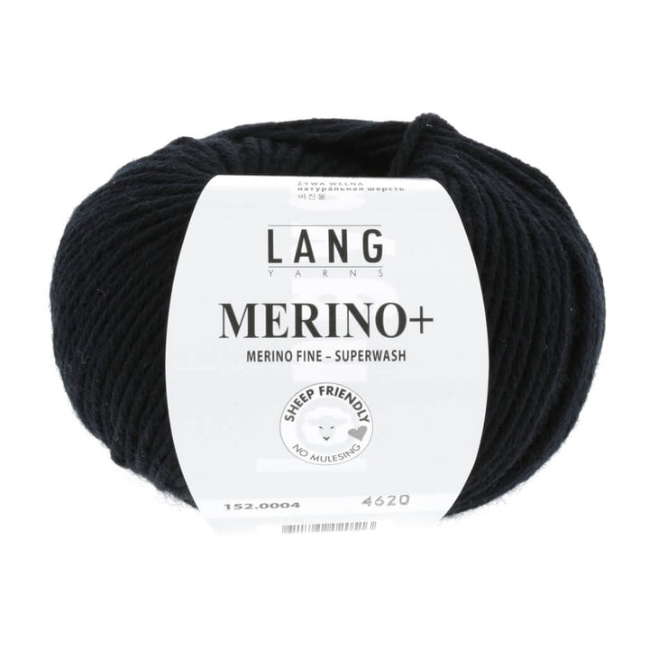 Lang Yarns Merino+ - 50g, Farbe 152.0004 Schwarz – Merino und Schurwolle bei Lieblingsgarn