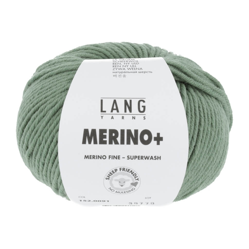 Lang Yarns Merino+ - 50g, Farbe 152.0091 Salbei – Merino und Schurwolle bei Lieblingsgarn