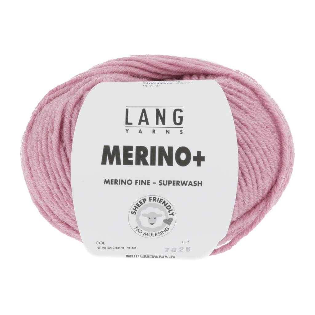 Lang Yarns Merino+ - 50g, Farbe 152.0148 Rosa Mélange – Merino und Schurwolle bei Lieblingsgarn
