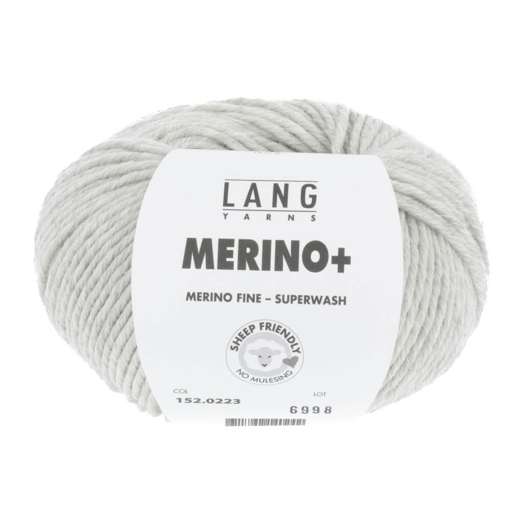 Lang Yarns Merino+ - 50g, Farbe 152.0223 Hellgrau Mélange – Merino und Schurwolle bei Lieblingsgarn