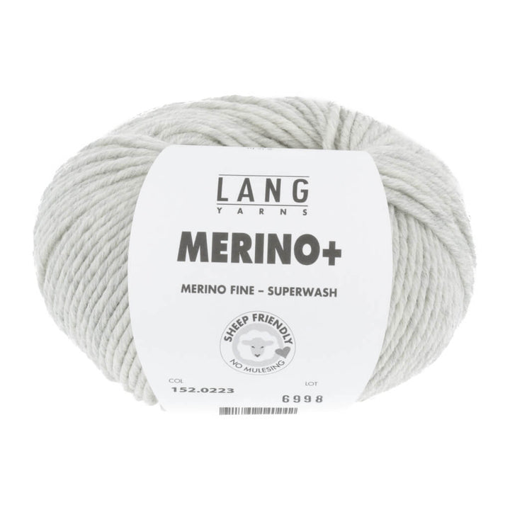 Lang Yarns Merino+ - 50g, Farbe 152.0223 Hellgrau Mélange – Merino und Schurwolle bei Lieblingsgarn