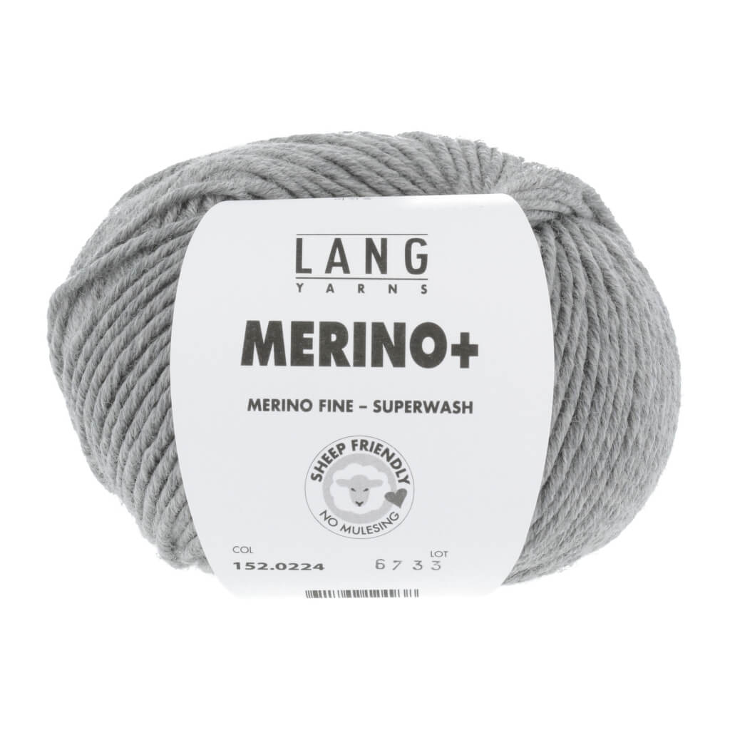 Lang Yarns Merino+ - 50g, Farbe 152.0224 Grau Mélange – Merino und Schurwolle bei Lieblingsgarn