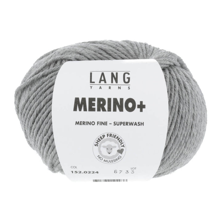 Lang Yarns Merino+ - 50g, Farbe 152.0224 Grau Mélange – Merino und Schurwolle bei Lieblingsgarn