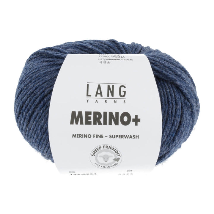 Lang Yarns Merino+ - 50g, Farbe 152.0234 Jeans Dunkel Mélange – Merino und Schurwolle bei Lieblingsgarn