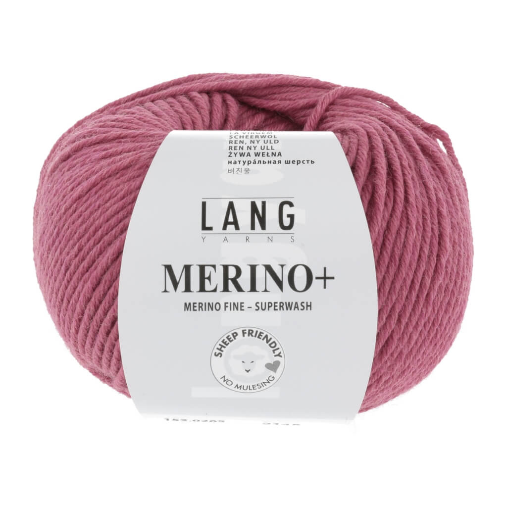 Lang Yarns Merino+ - 50g, Farbe 152.0265 Himbeere Mélange – Merino und Schurwolle bei Lieblingsgarn