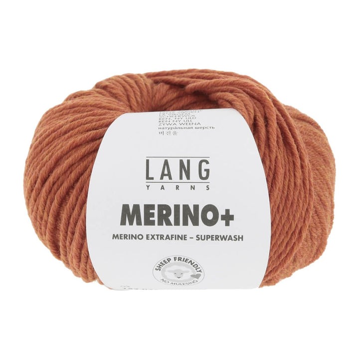 Lang Yarns Merino+ - 50g, Farbe 152.0359 Orange Mélange – Merino und Schurwolle bei Lieblingsgarn