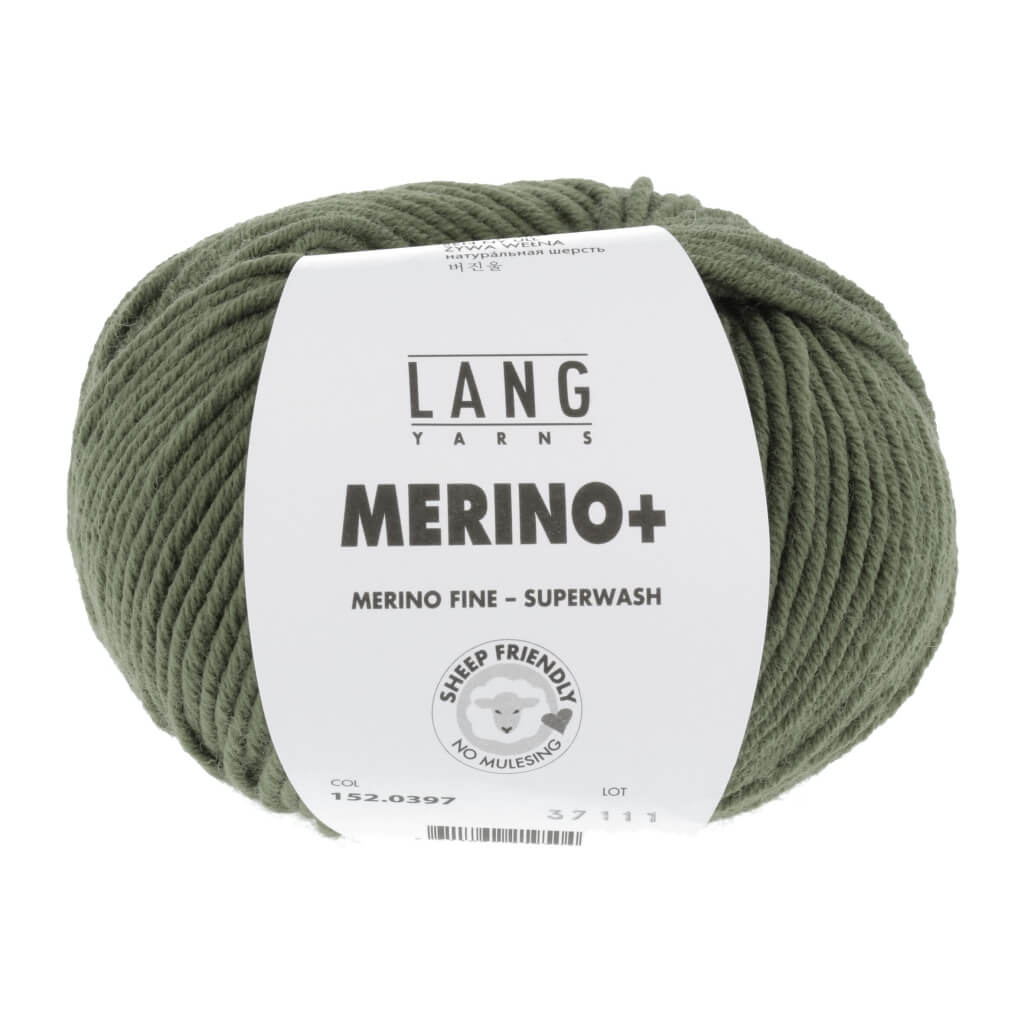 Lang Yarns Merino+ - 50g, Farbe 152.0397 Olive – Merino und Schurwolle bei Lieblingsgarn