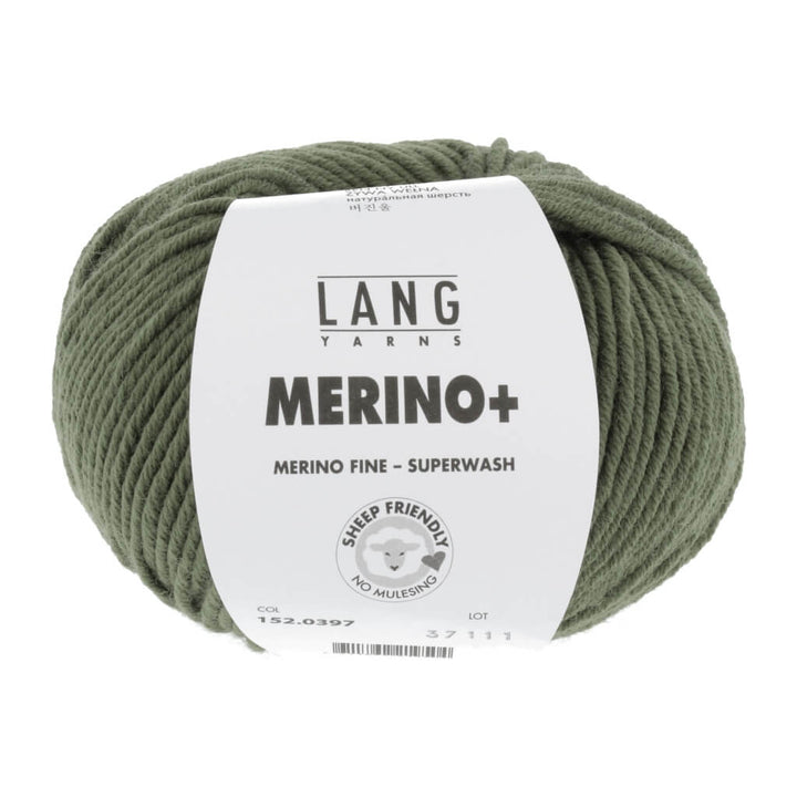 Lang Yarns Merino+ - 50g, Farbe 152.0397 Olive – Merino und Schurwolle bei Lieblingsgarn