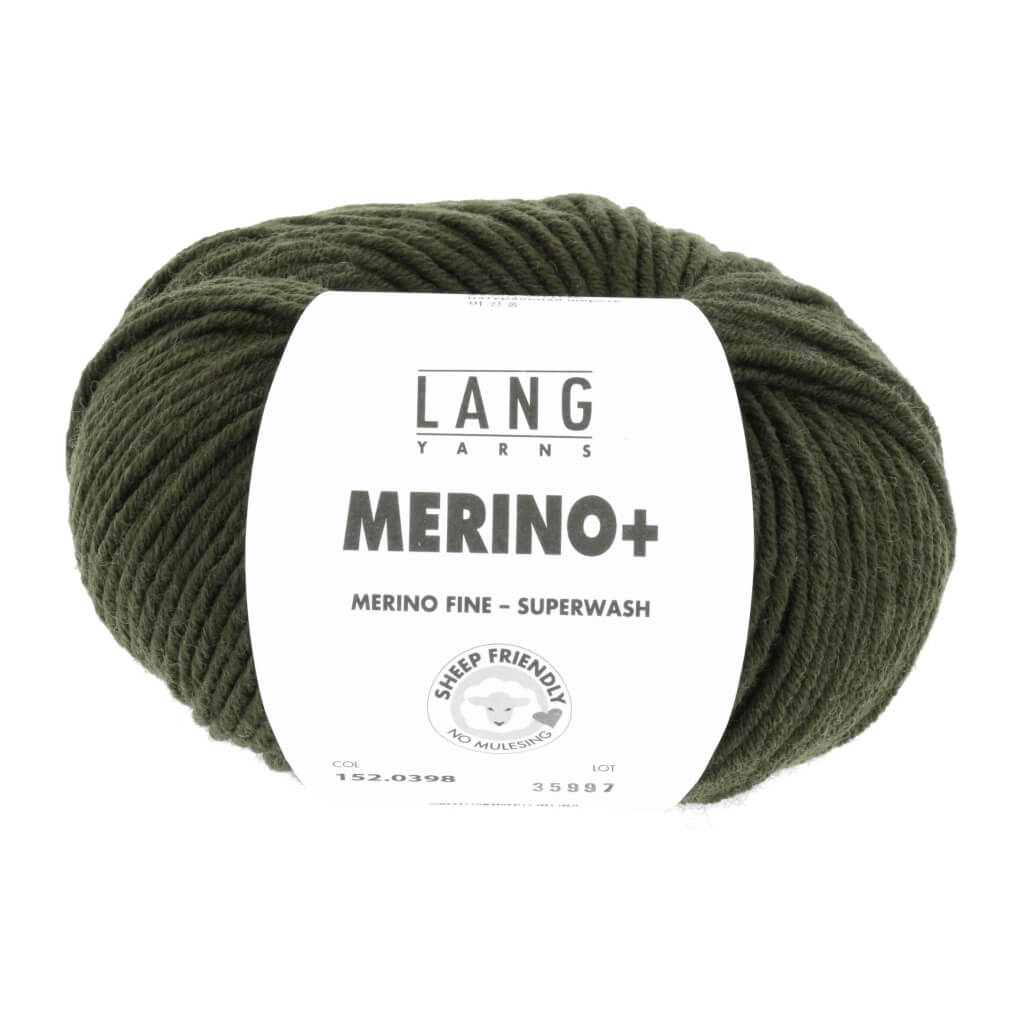 Lang Yarns Merino+ - 50g, Farbe 152.0398 Lodengrün – Merino und Schurwolle bei Lieblingsgarn