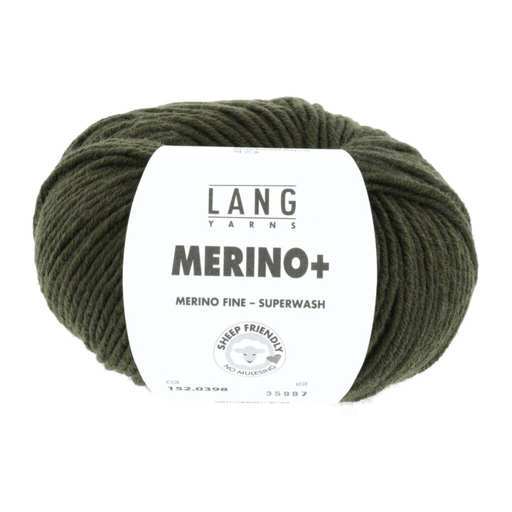 Lang Yarns Merino+ - 50g, Farbe 152.0398 Lodengrün – Merino und Schurwolle bei Lieblingsgarn