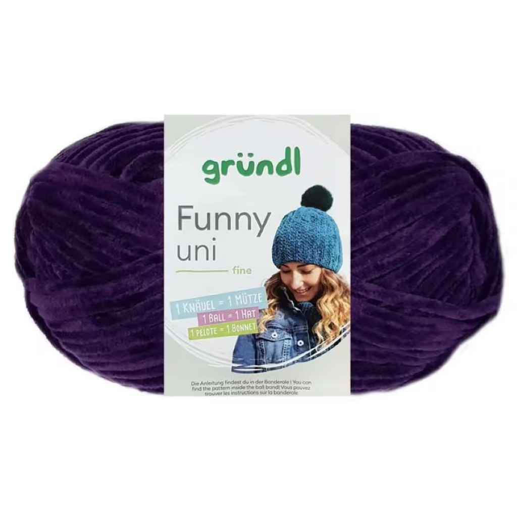 Gründl Funny uni, Farbe 16  aubergine – Synthetik bei Lieblingsgarn