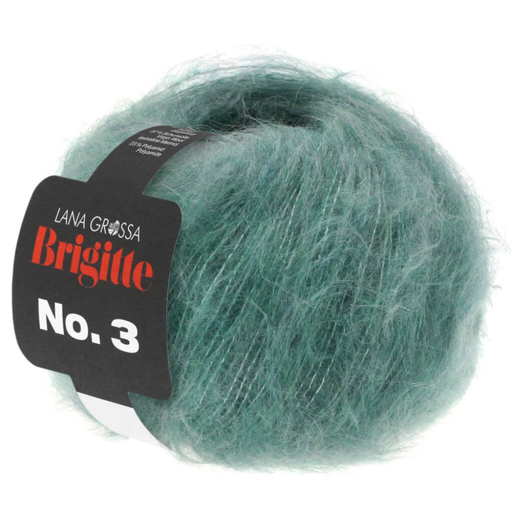 Lana Grossa Brigitte No. 3, Farbe 17 Graugrün – Merino, Mohair und Polyamid bei Lieblingsgarn